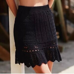 NWT Anthropologie Crochet Mini Skirt
